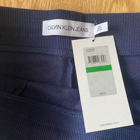 Calvin Klein Jeans Elastic Drawstring Lounge Shorts Navy Large - Picture 5 of 8